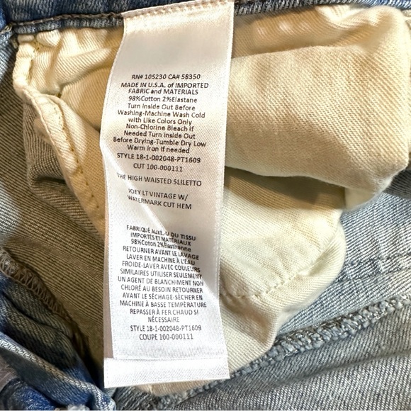 NWT Current/Elliot Stiletto High-Rise Skinny Jeans in Joey Light Vintage. Sz 26 - Picture 15 of 16